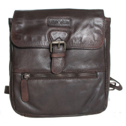 Kožený baťůžek Green Valley na nošení na zádech nebo přes rameno z měkké prané kůže s látkovou podšívkou